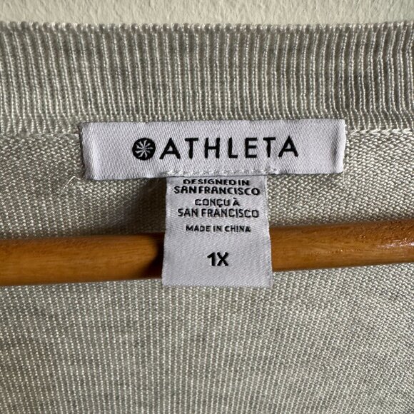 NWT Athleta Women's Light Weight Cardigan in Light Gray - Plus Size - Picture 2 of 5